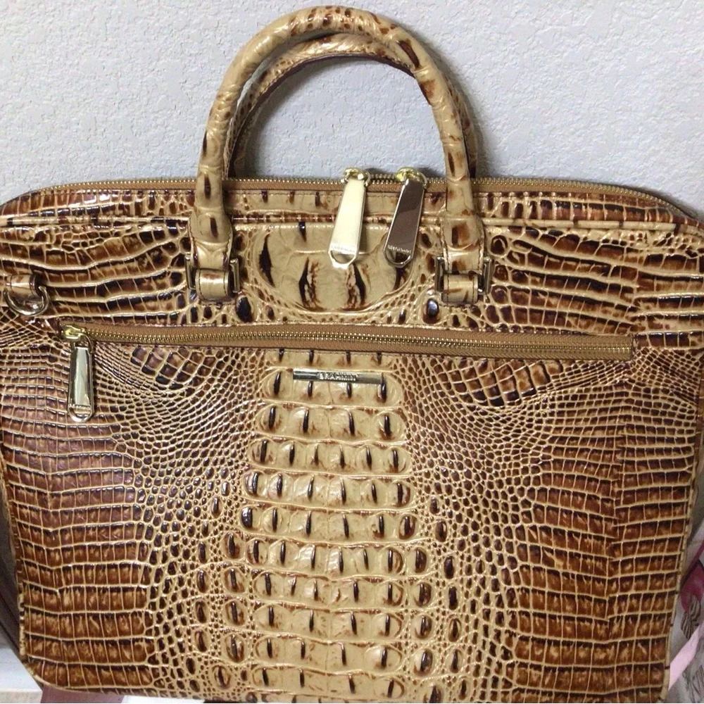 Chic Leather Brahmin Toasted Melbourne Laptop Case